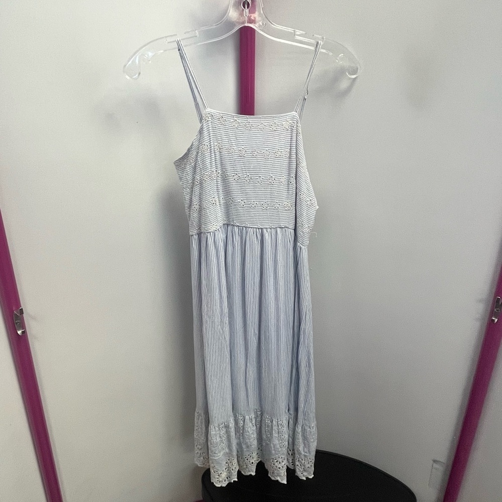 Light Blue and white Striped Dress